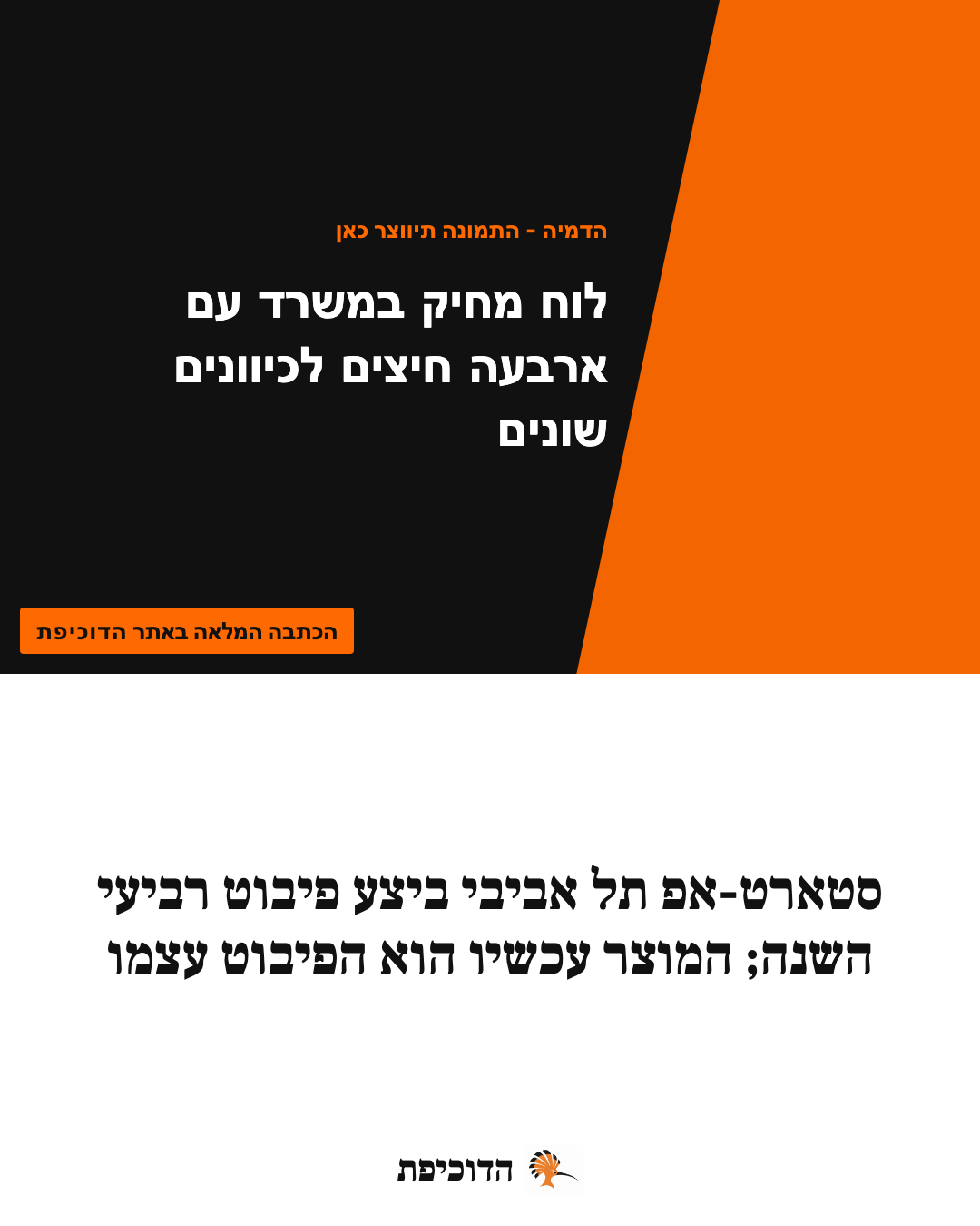 סטארט-אפ תל אביבי ביצע פיבוט רביעי השנה; המוצר עכשיו הוא הפיבוט עצמו